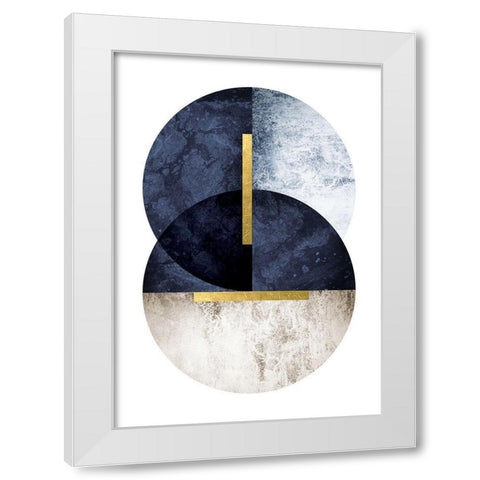 Dark Navy White Modern Wood Framed Art Print by Urban Epiphany