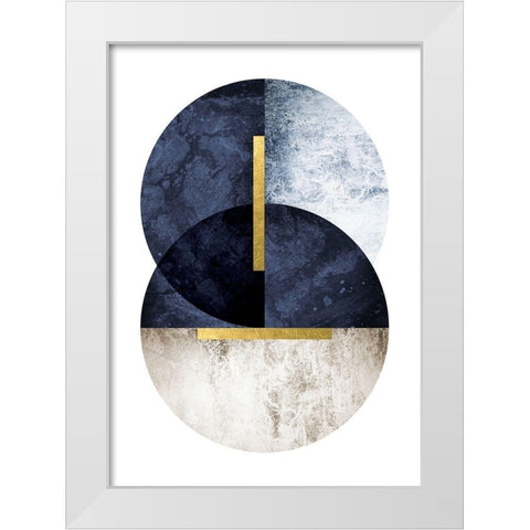 Dark Navy White Modern Wood Framed Art Print by Urban Epiphany
