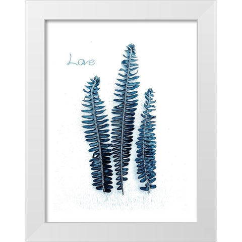 Fern Fronds Baltic Sea White Modern Wood Framed Art Print by Urban Epiphany
