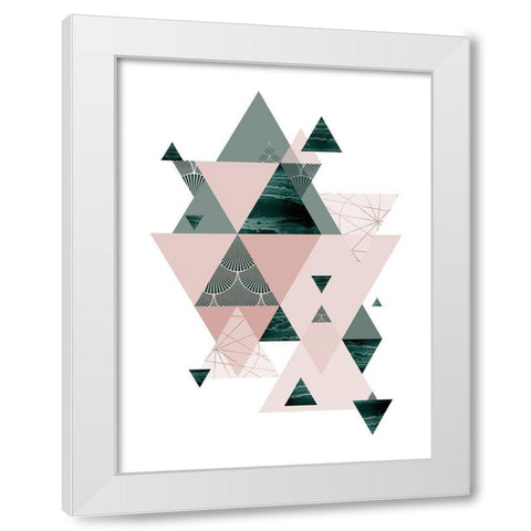 Evergreen Blush Geo 2 White Modern Wood Framed Art Print by Urban Epiphany