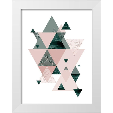 Evergreen Blush Geo 2 White Modern Wood Framed Art Print by Urban Epiphany