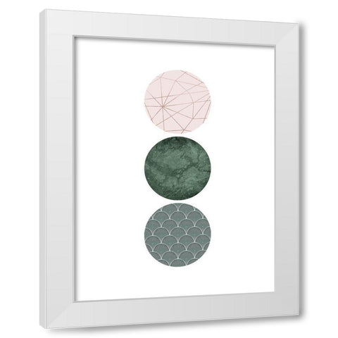 Evergreen Blush Geo 3 White Modern Wood Framed Art Print by Urban Epiphany