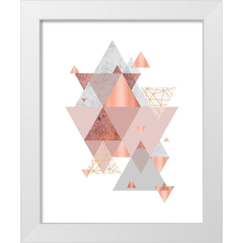 Love Joy Geo 2 White Modern Wood Framed Art Print by Urban Epiphany