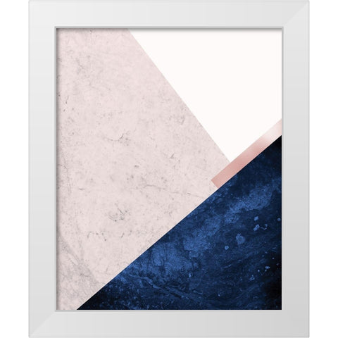 PinkNavy Mountains 1 White Modern Wood Framed Art Print by Urban Epiphany