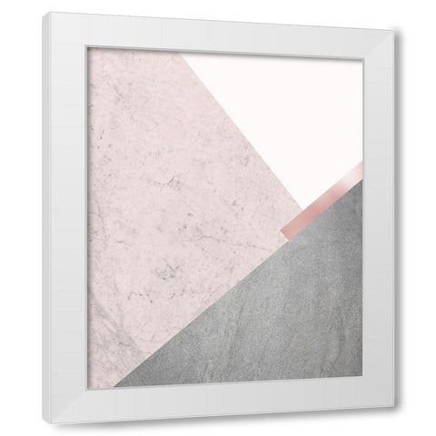 Blush Pink Mountains 1 White Modern Wood Framed Art Print by Urban Epiphany