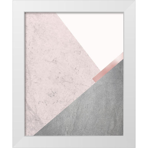 Blush Pink Mountains 1 White Modern Wood Framed Art Print by Urban Epiphany