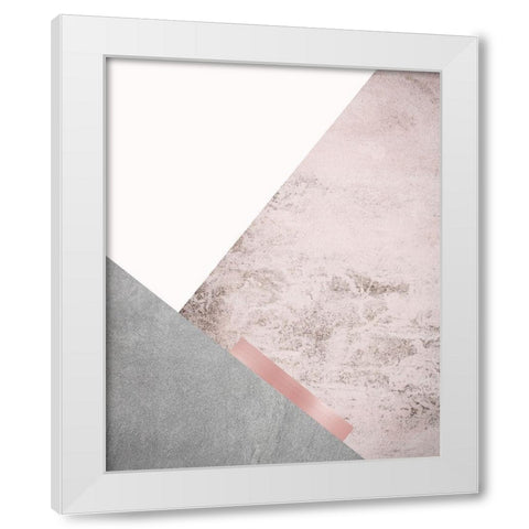 Blush Pink Mountains 3 White Modern Wood Framed Art Print by Urban Epiphany