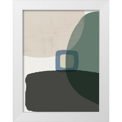Mid Century Abstract 1 White Modern Wood Framed Art Print by Urban Epiphany