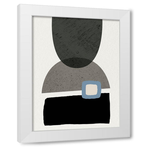 Mid Century Abstract 3 White Modern Wood Framed Art Print by Urban Epiphany