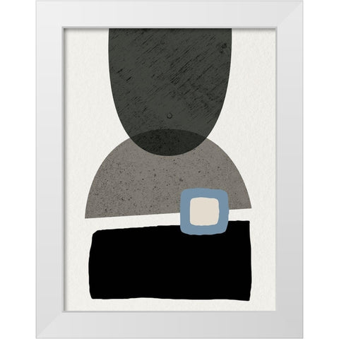 Mid Century Abstract 3 White Modern Wood Framed Art Print by Urban Epiphany