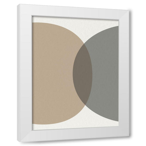 Mid Century Abstract Circle 1 White Modern Wood Framed Art Print by Urban Epiphany