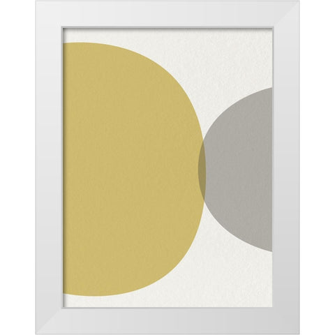 Mid Century Abstract Circle 2 White Modern Wood Framed Art Print by Urban Epiphany