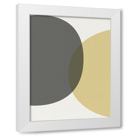 Mid Century Abstract Circle 3 White Modern Wood Framed Art Print by Urban Epiphany