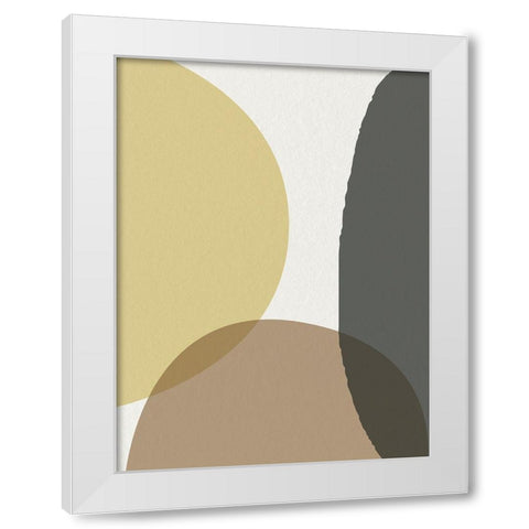 Mid Century Abstract Circle 4 White Modern Wood Framed Art Print by Urban Epiphany