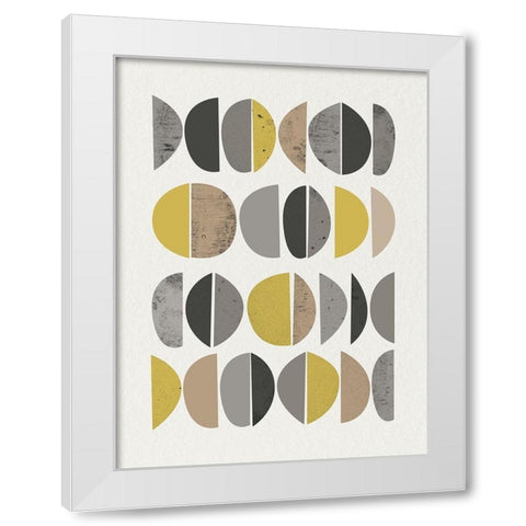 Mid Century Abstract Circle 8 White Modern Wood Framed Art Print by Urban Epiphany