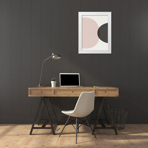 Minimalist Circles 2 White Modern Wood Framed Art Print by Urban Epiphany