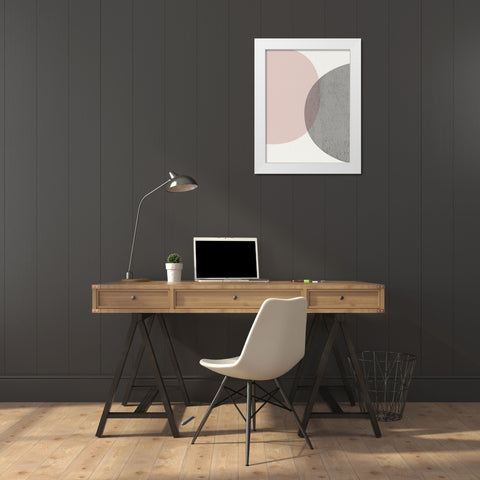 Minimalist Circles 3 White Modern Wood Framed Art Print by Urban Epiphany