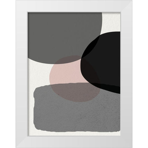 Minimalist Circles 6 White Modern Wood Framed Art Print by Urban Epiphany