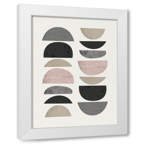 Minimalist Circles 7 White Modern Wood Framed Art Print by Urban Epiphany