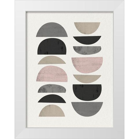 Minimalist Circles 7 White Modern Wood Framed Art Print by Urban Epiphany