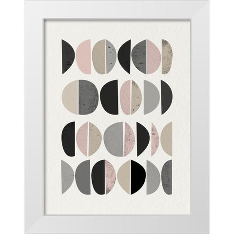 Minimalist Circles 8 White Modern Wood Framed Art Print by Urban Epiphany