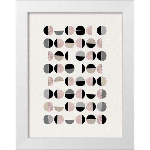 Minimalist Circles 9 White Modern Wood Framed Art Print by Urban Epiphany