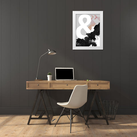 Ampersand Abstract Print White Modern Wood Framed Art Print by Urban Epiphany
