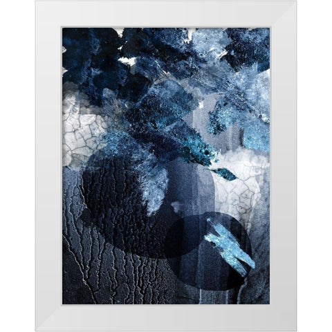 Abstract Navy White 1 White Modern Wood Framed Art Print by Urban Epiphany