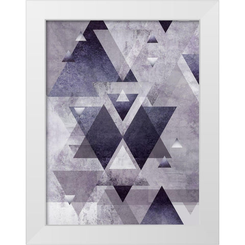 Purple Geometric White Modern Wood Framed Art Print by Urban Epiphany