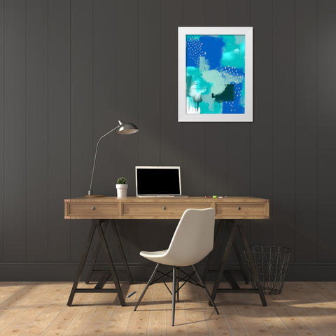 Scandi Abstract White Modern Wood Framed Art Print by Urban Epiphany