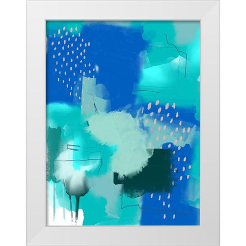 Scandi Abstract White Modern Wood Framed Art Print by Urban Epiphany