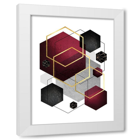 Burg Black Geo 2 White Modern Wood Framed Art Print by Urban Epiphany