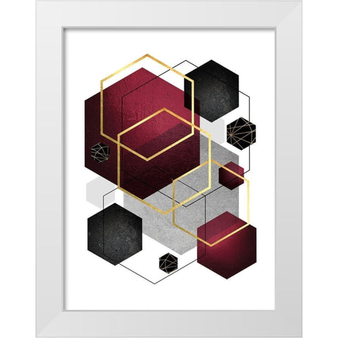 Burg Black Geo 2 White Modern Wood Framed Art Print by Urban Epiphany