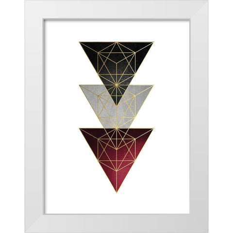 Burg Black Geo 3 White Modern Wood Framed Art Print by Urban Epiphany