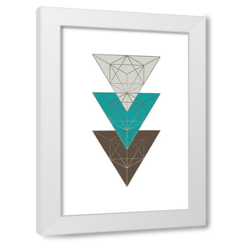 Beige Mint Geometric 3 White Modern Wood Framed Art Print by Urban Epiphany