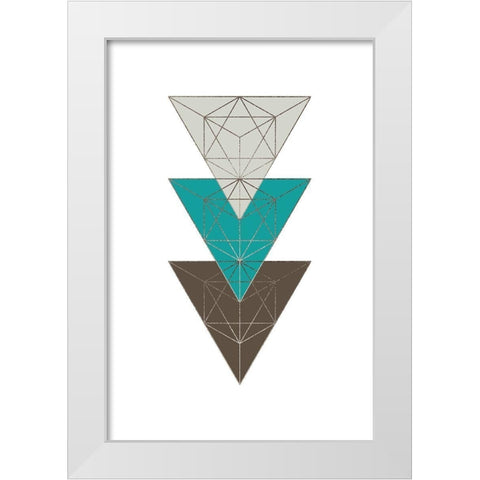 Beige Mint Geometric 3 White Modern Wood Framed Art Print by Urban Epiphany