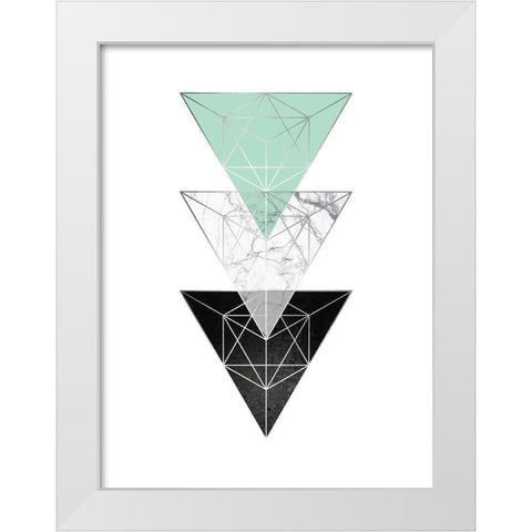 Mint Geometric 3 White Modern Wood Framed Art Print by Urban Epiphany