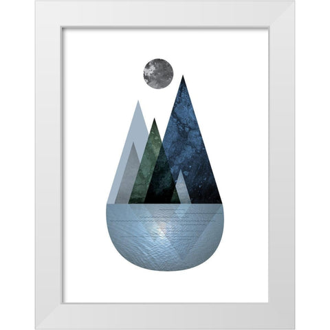 Scandi Blue Hunter Mountains 4 White Modern Wood Framed Art Print by Urban Epiphany