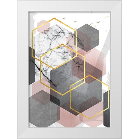 PGG Abstract Landscape 1 White Modern Wood Framed Art Print by Urban Epiphany