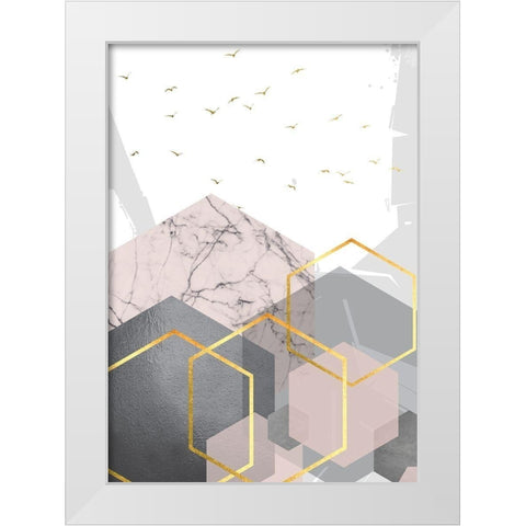 PGG Abstract Landscape 2 White Modern Wood Framed Art Print by Urban Epiphany
