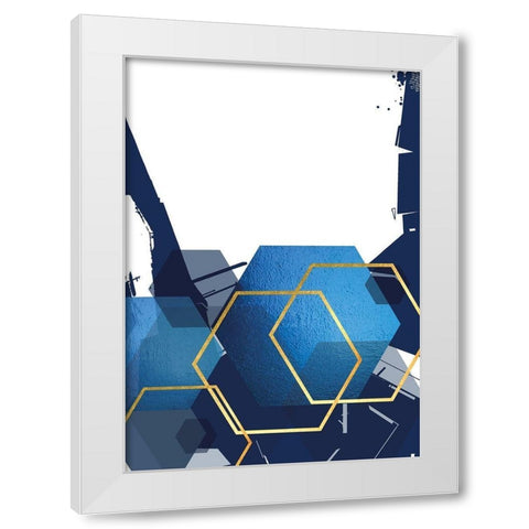Indigo Abstract 2 White Modern Wood Framed Art Print by Urban Epiphany