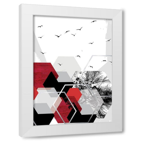RED Abstract 2 White Modern Wood Framed Art Print by Urban Epiphany