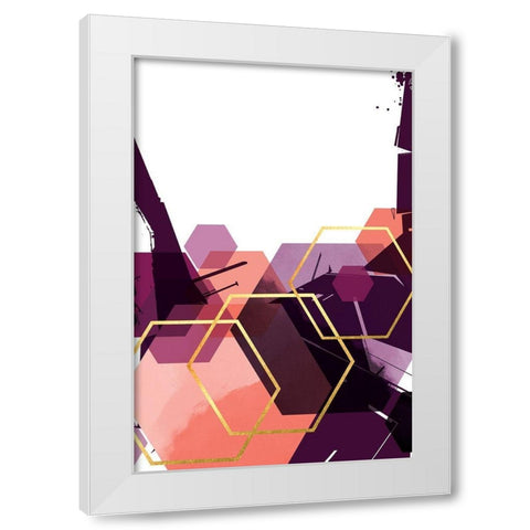 Molten Coral Hex 2 White Modern Wood Framed Art Print by Urban Epiphany
