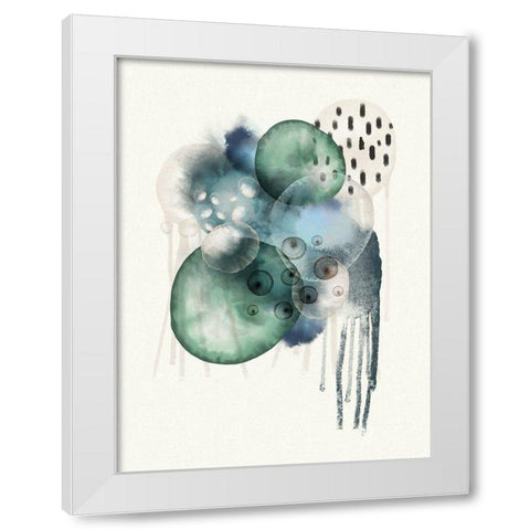 Aqua Harmony 1 White Modern Wood Framed Art Print by Urban Epiphany