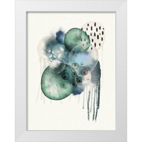 Aqua Harmony 1 White Modern Wood Framed Art Print by Urban Epiphany