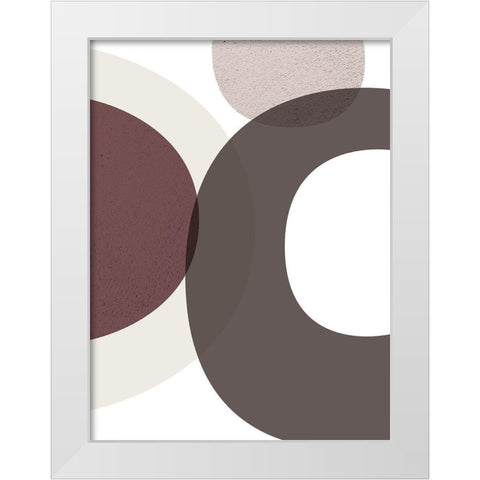 Mid Century ColorDew Burgundy 1 White Modern Wood Framed Art Print by Urban Epiphany