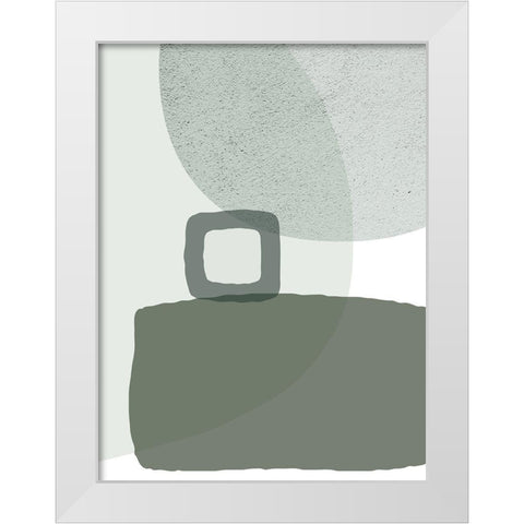 Mid Century ColorDew 5 White Modern Wood Framed Art Print by Urban Epiphany
