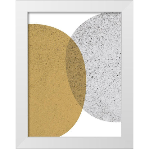 Mid Century Flora Tones Yellow Grey 6 White Modern Wood Framed Art Print by Urban Epiphany