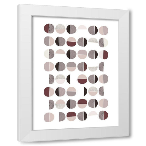 Mid Century ColorDew Burgundy 7 White Modern Wood Framed Art Print by Urban Epiphany