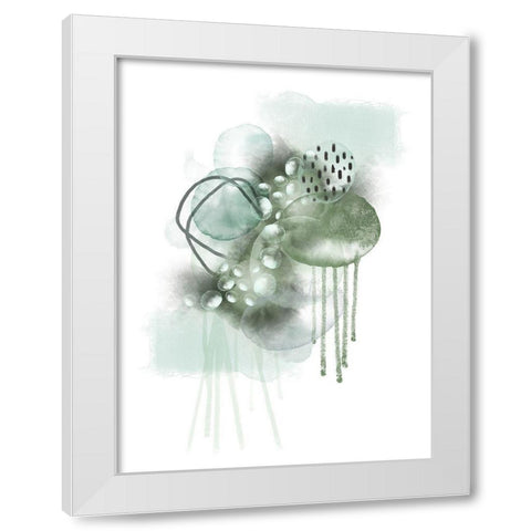 Green Daydream White Modern Wood Framed Art Print by Urban Epiphany